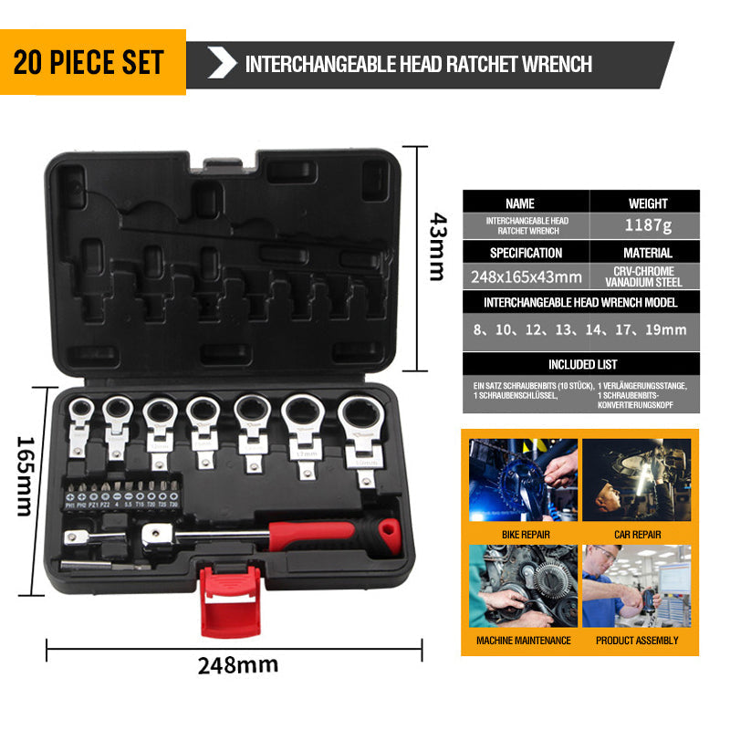 Detachable Ratchet Wrench Set