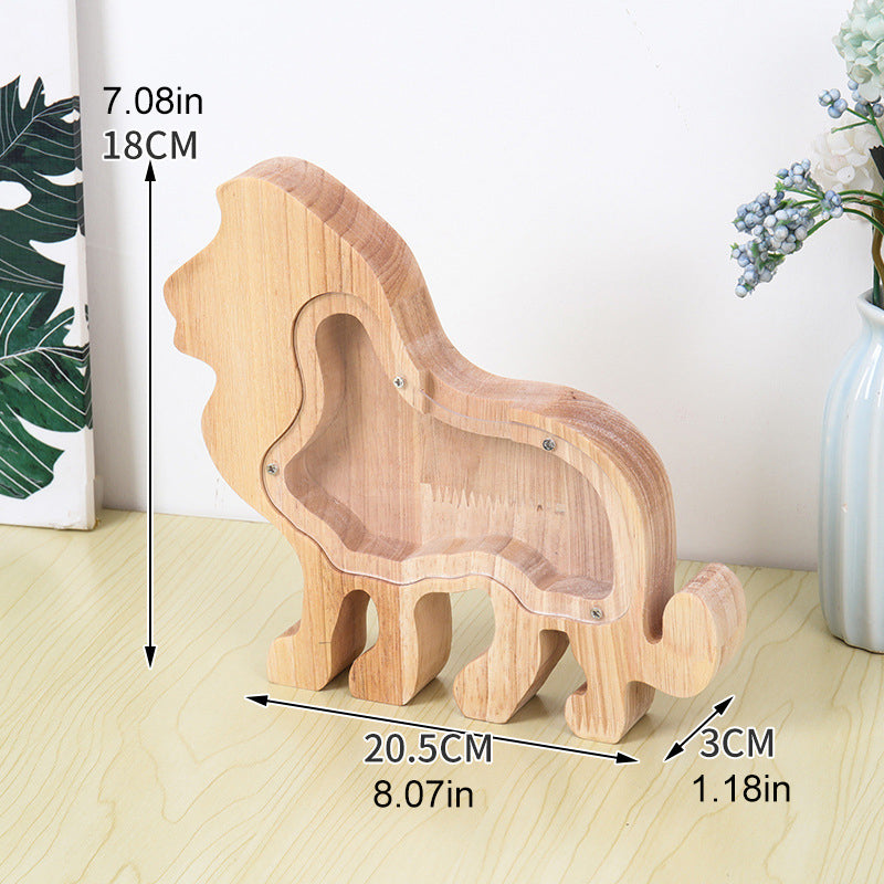 Wooden Animal Piggy Bank