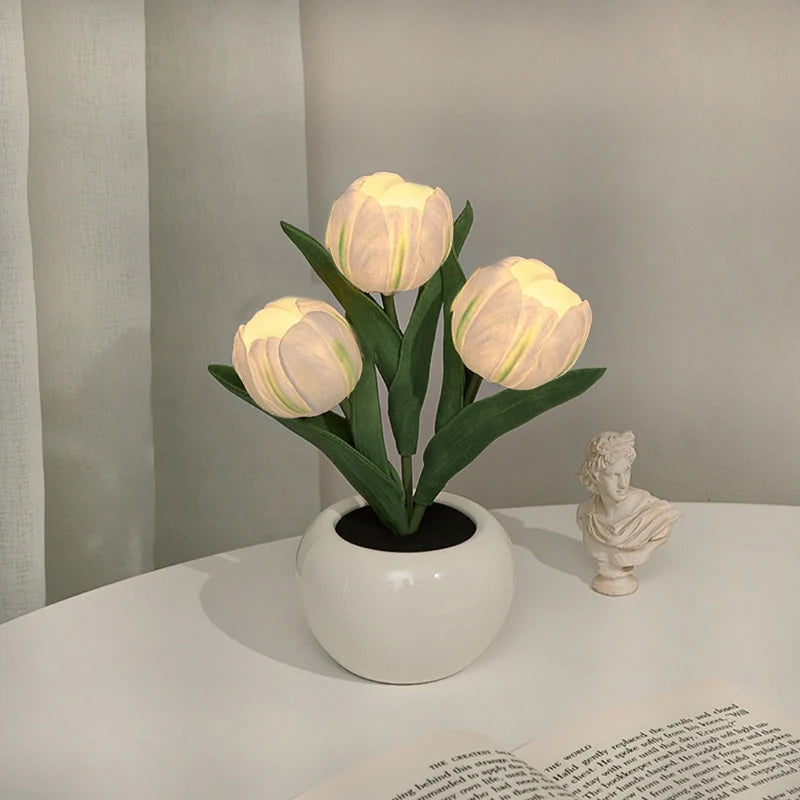 LED Tulip Night Light Flower Table Lamp