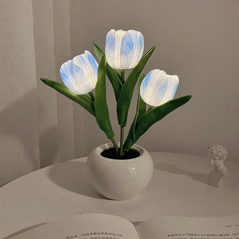 LED Tulip Night Light Flower Table Lamp