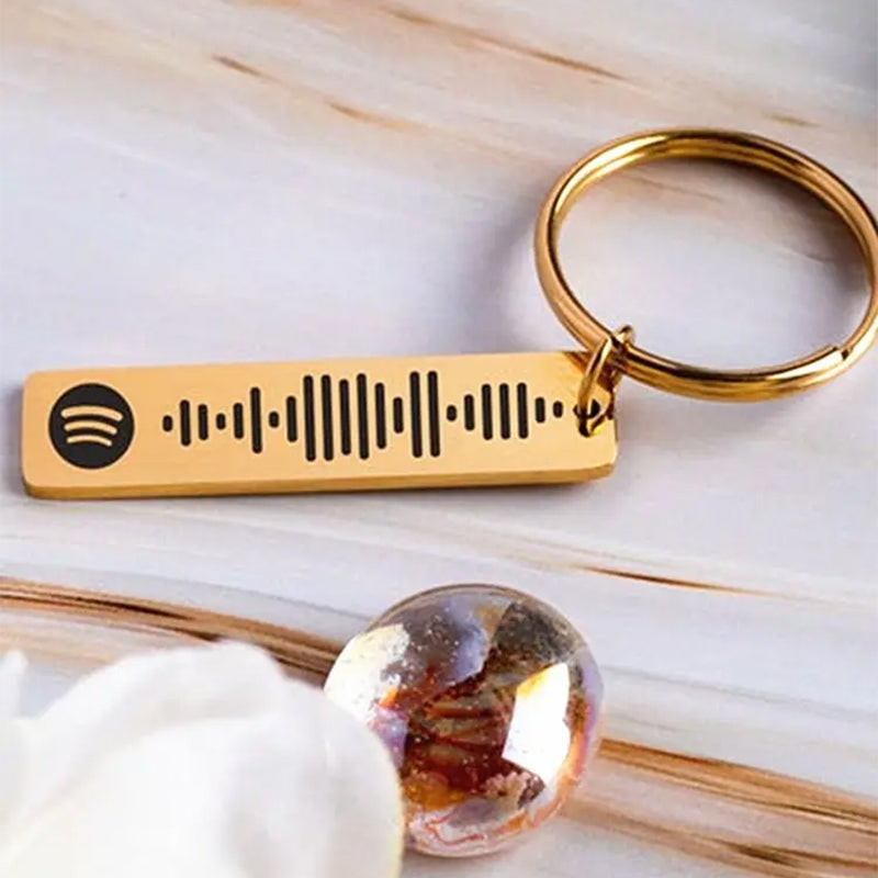 Music Code Plaque Keychain