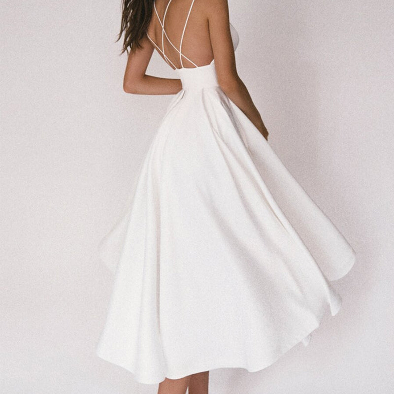 Elegant Strappy V-neck Dress