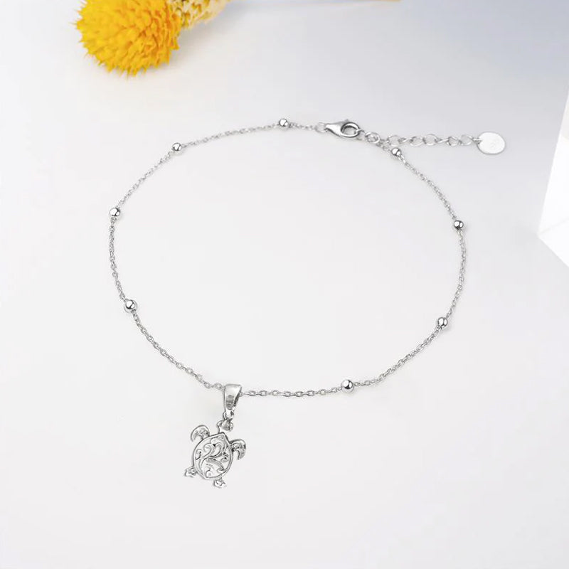 Filigree Turtle Beaded Sea Turtle Charm Anklet /Bracelet