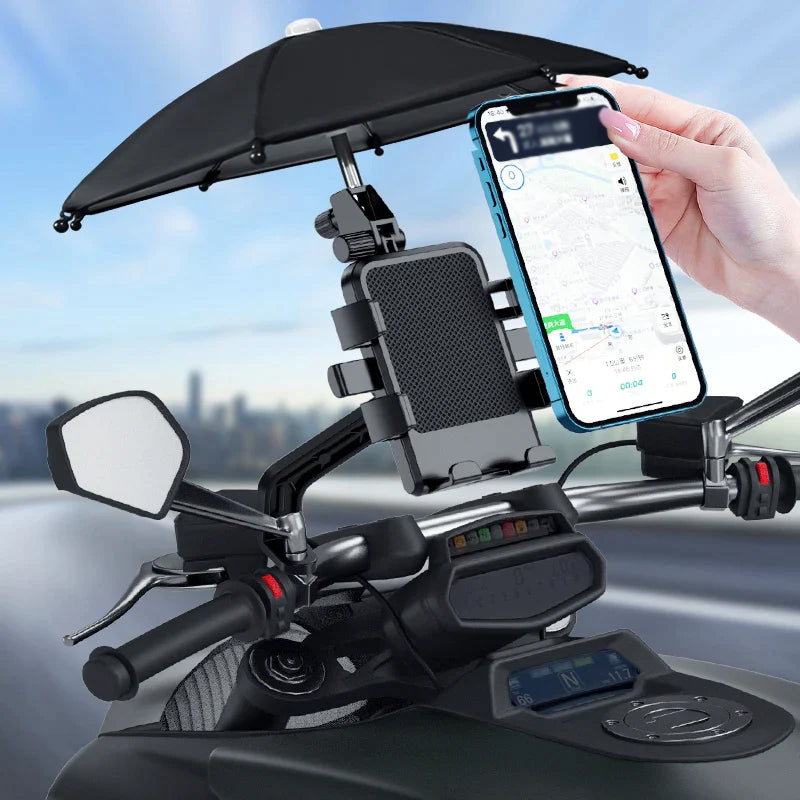 Motorcycle Phone Holder with Umbrella