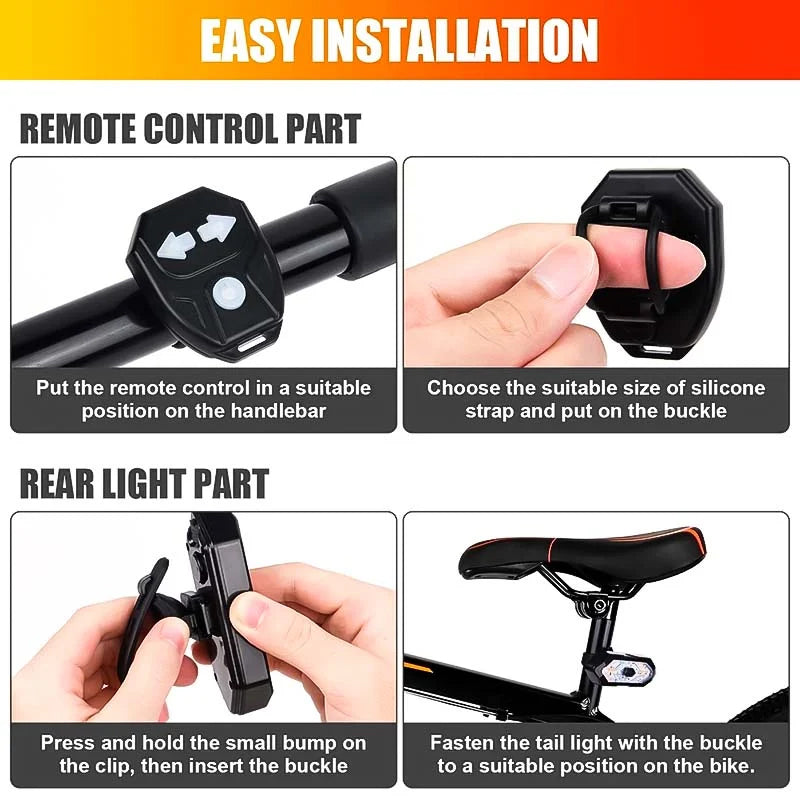 LED Wireless Remote Control Bicycle Tail Light