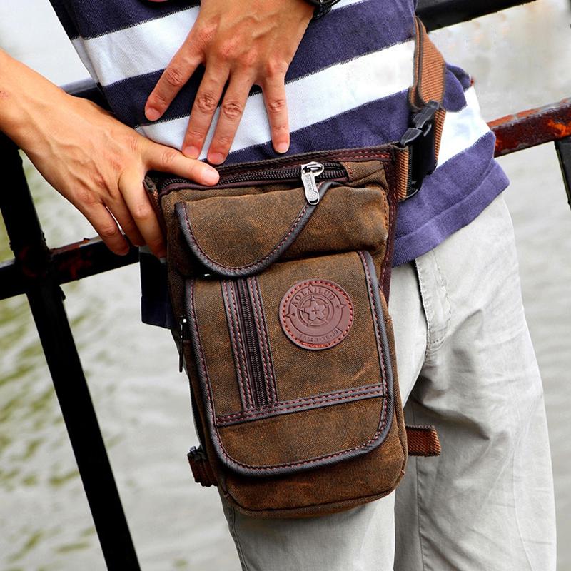 Casual Canvas Multi-Pocket Waist Bag