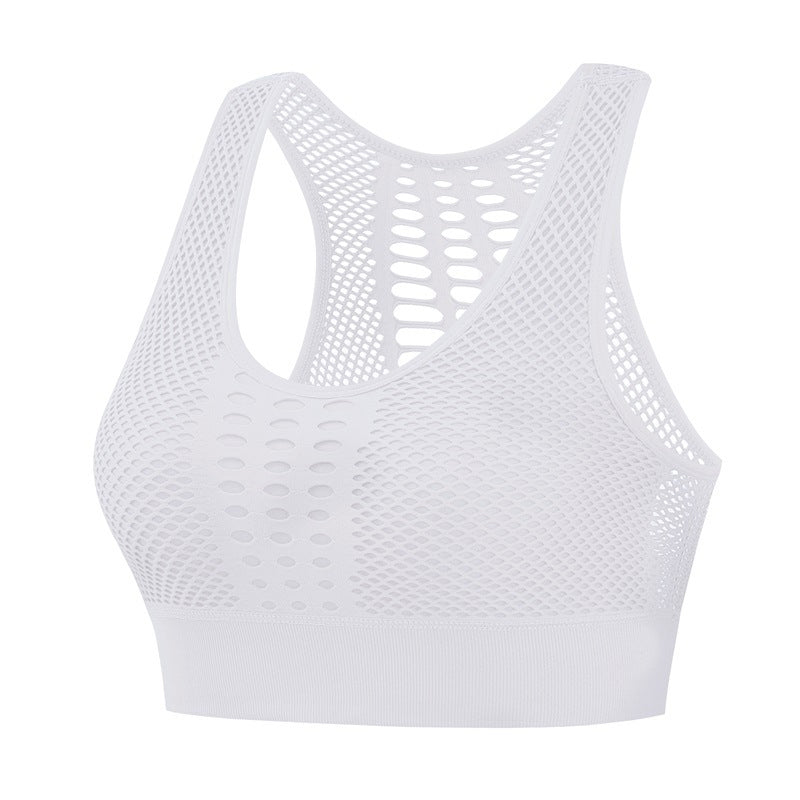 Breathable mesh sports bra