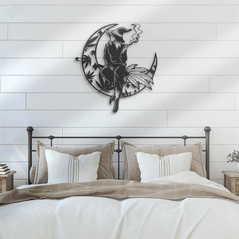 Witch Weed On The Srescent Moon Metal Wall Art