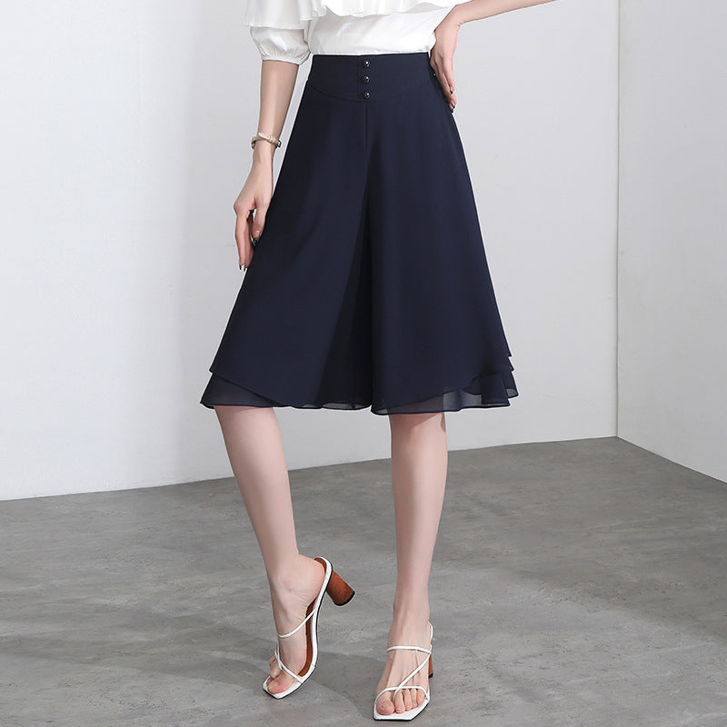 Summer Chiffon Wide-leg Culottes