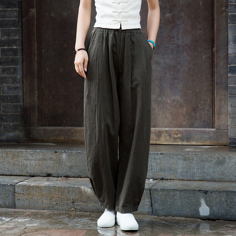 Casual Cotton Hemp Trousers