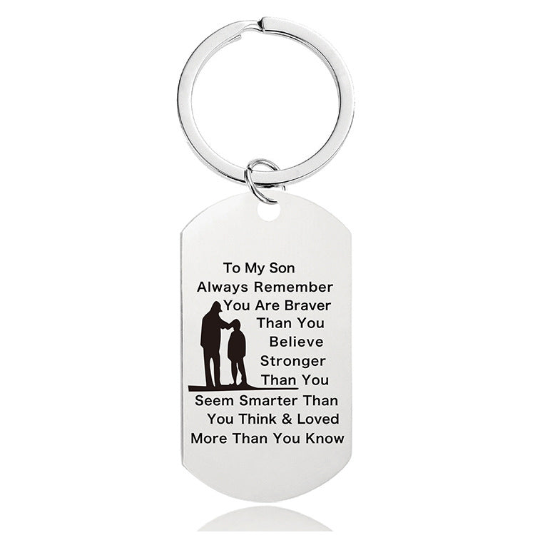 Mother's Day Lettering Metal Keychain with box