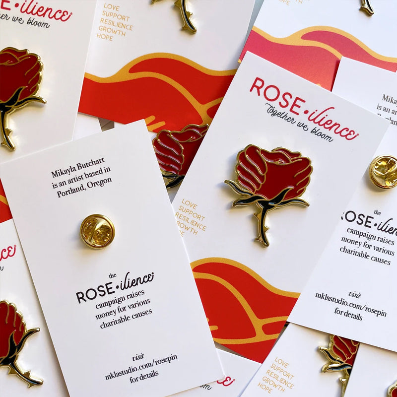 Rose Resilience Enamel Lapel Pin