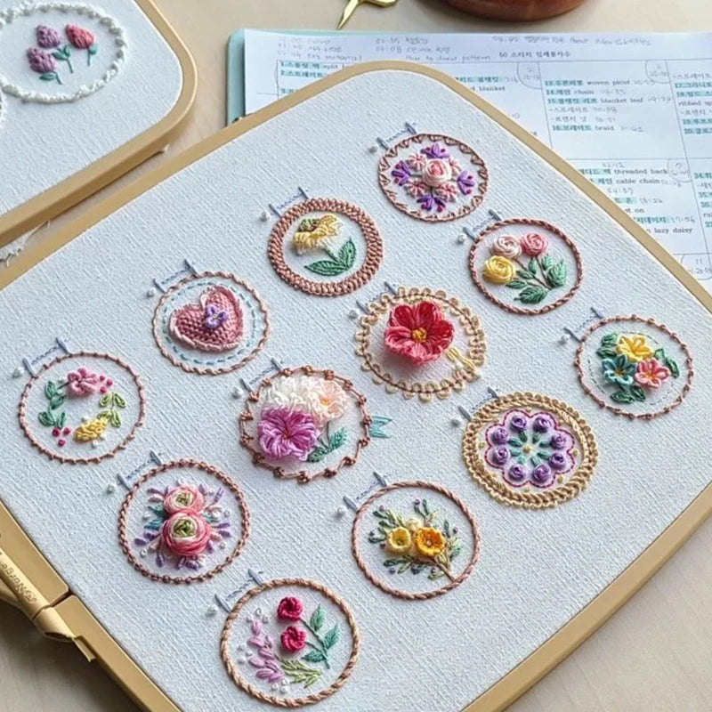 Small Flower Frame Embroidery Kit