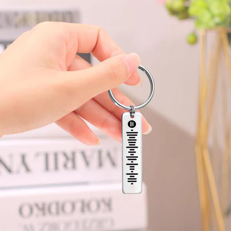 Music Code Plaque Keychain