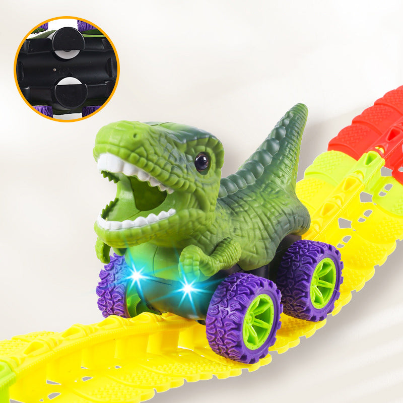 roller coaster dinosaur track car