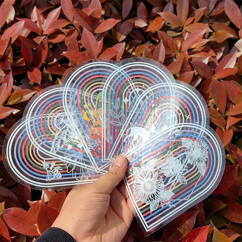 Adsorption Rainbow Glass Window Stickers (Random 10-piece pack)