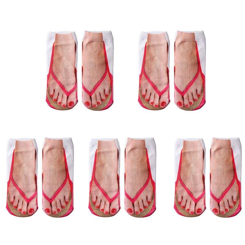 🔥Women Manicure Print Flip Flop Socks