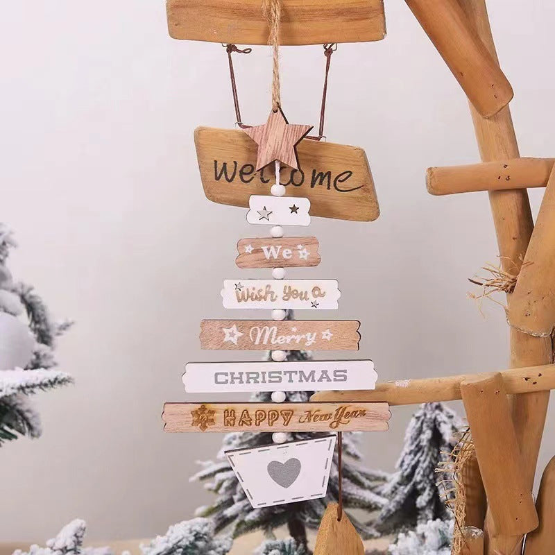 Christmas Tree Wooden Hanging Decoration