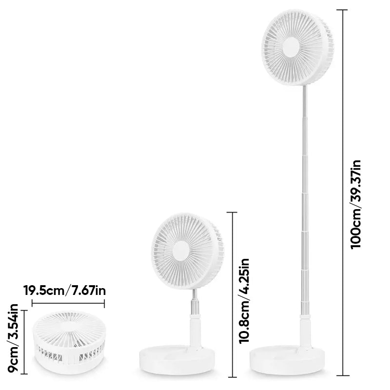 Portable Fan Usb Rechargeable Folding Telescopic Floor Fan