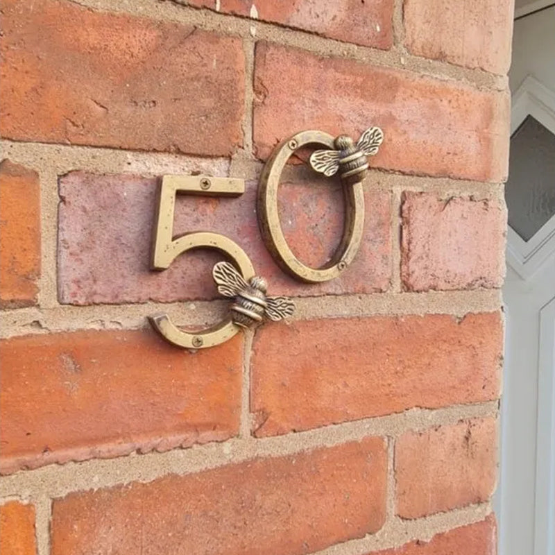 Bee House Number Sign