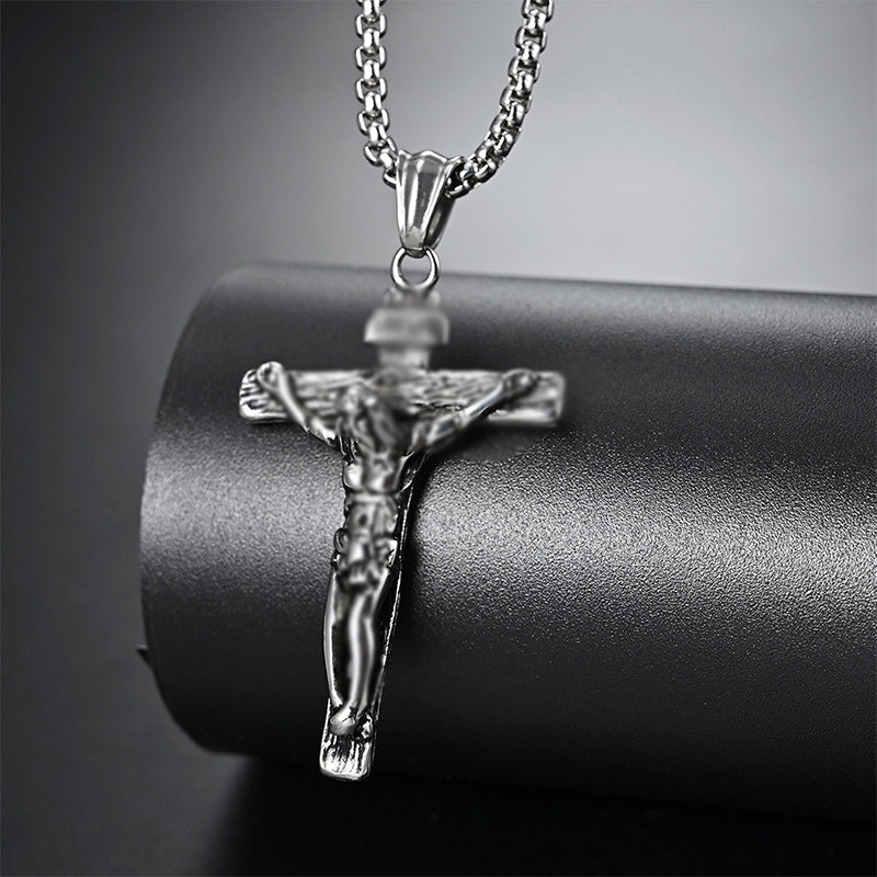 Titanium Steel Crucifix Necklace