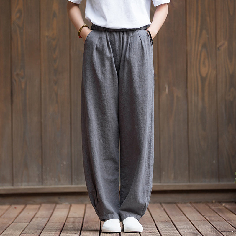 Casual Cotton Hemp Trousers