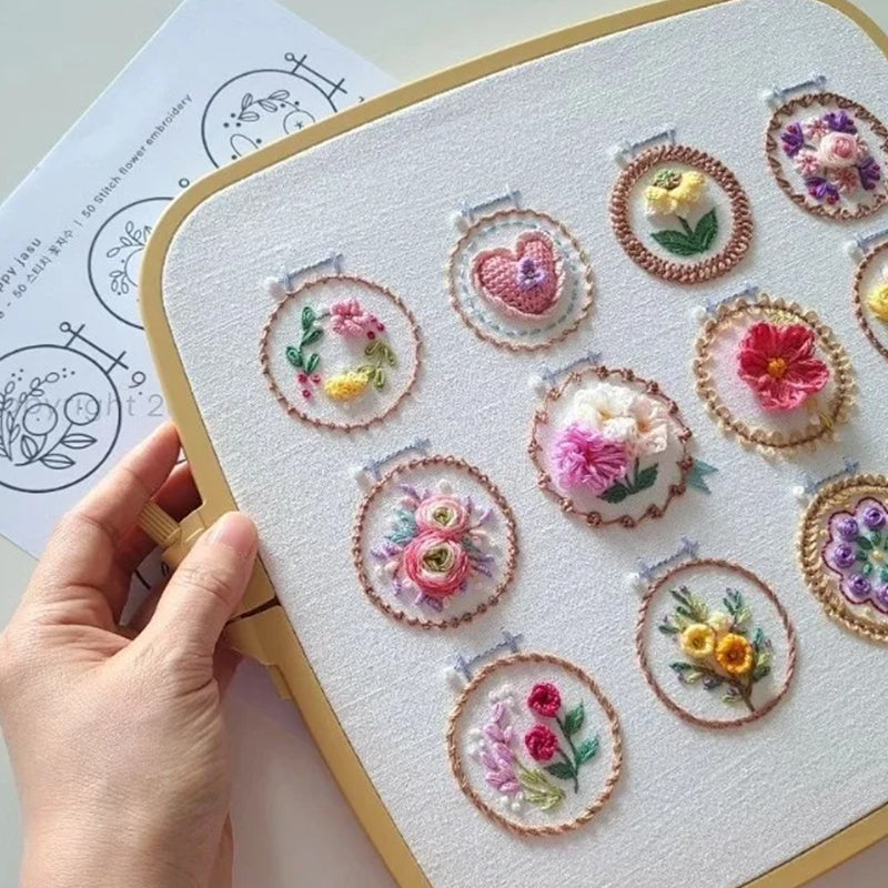 Small Flower Frame Embroidery Kit