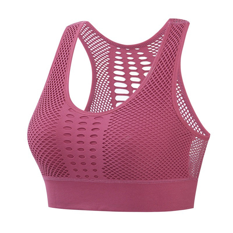 Breathable mesh sports bra