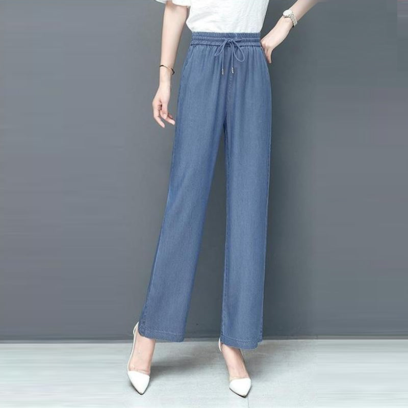 High Waist Loose Ice Silk Pants