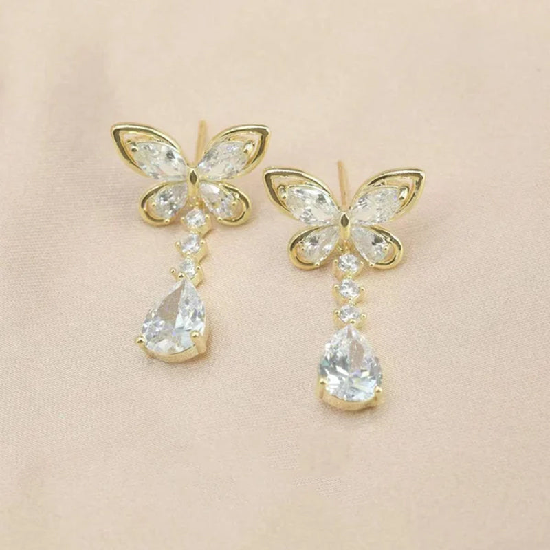 Zircon Butterfly Earrings