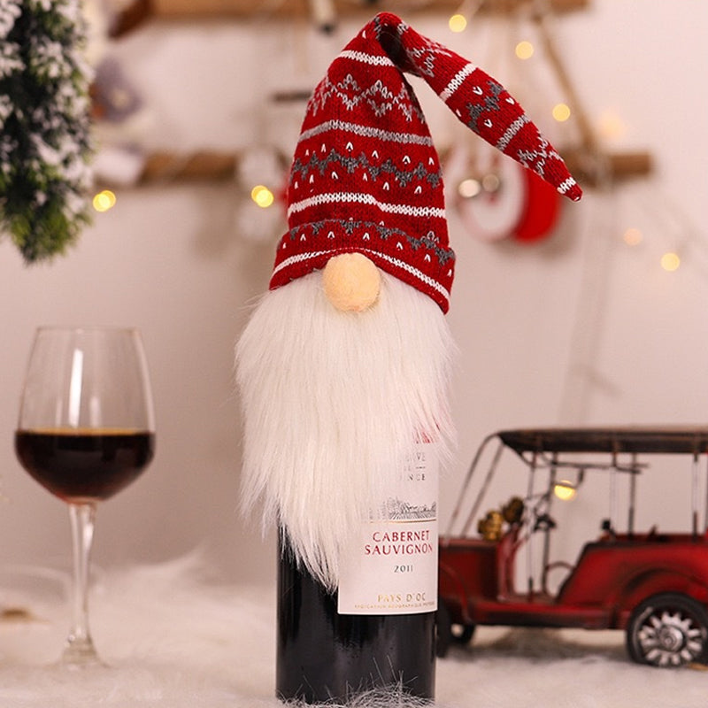 Christmas Faceless Gnome Wine Bottle Covers