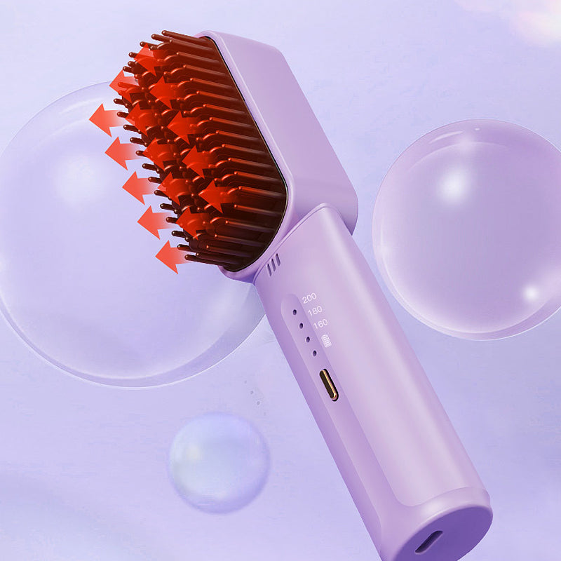 [Negative Ions Do Not Hurt Hair] Portable Mini Hair Straightening Comb