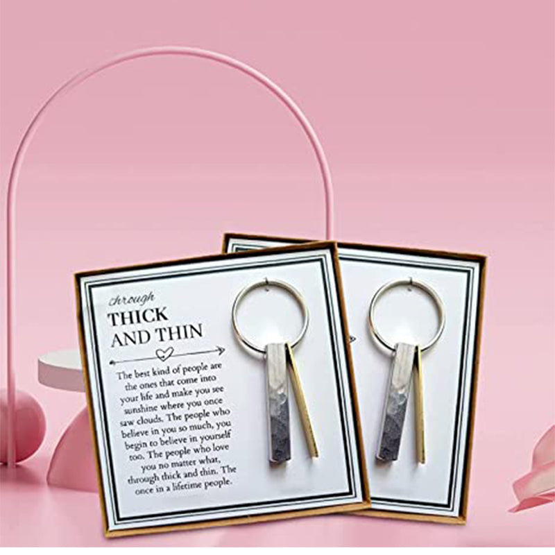 Couples Romantic Thick And Thin Keyring