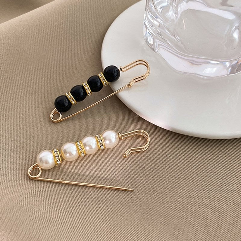 Glamorous Rhinestone Pearl Waist Pin