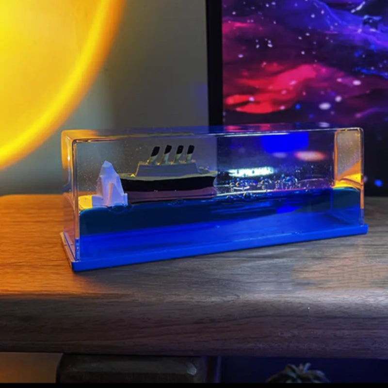 Cruise Ship Fluid Drift Bottle Desktop Ornament