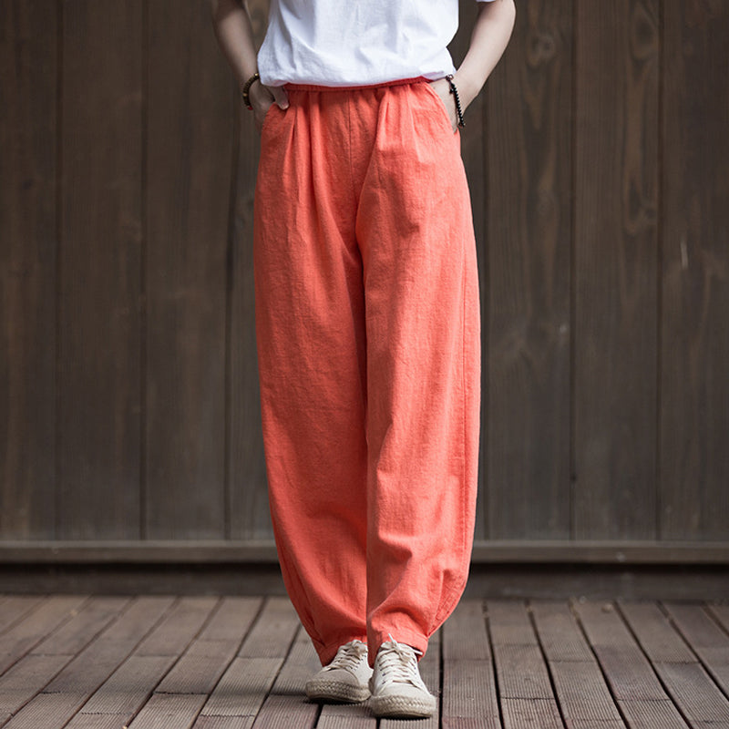 Casual Cotton Hemp Trousers