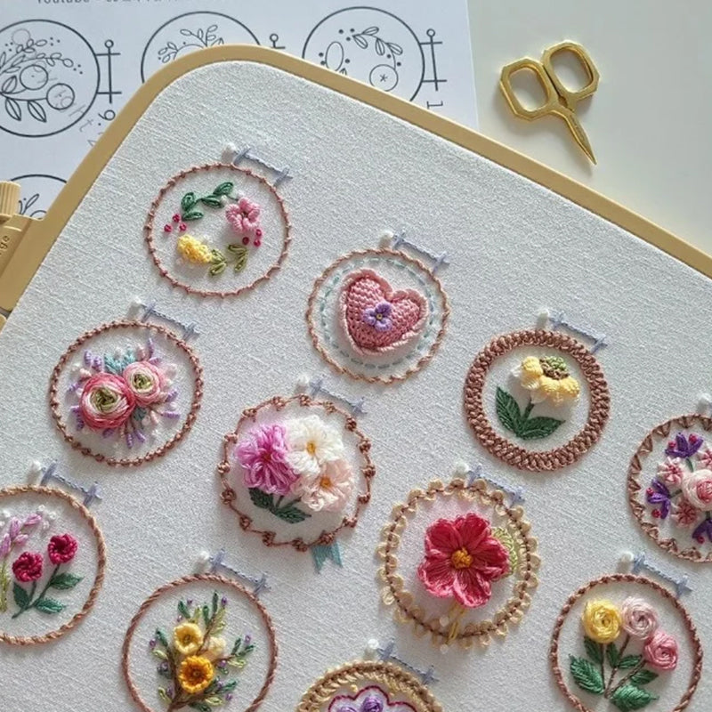 Small Flower Frame Embroidery Kit