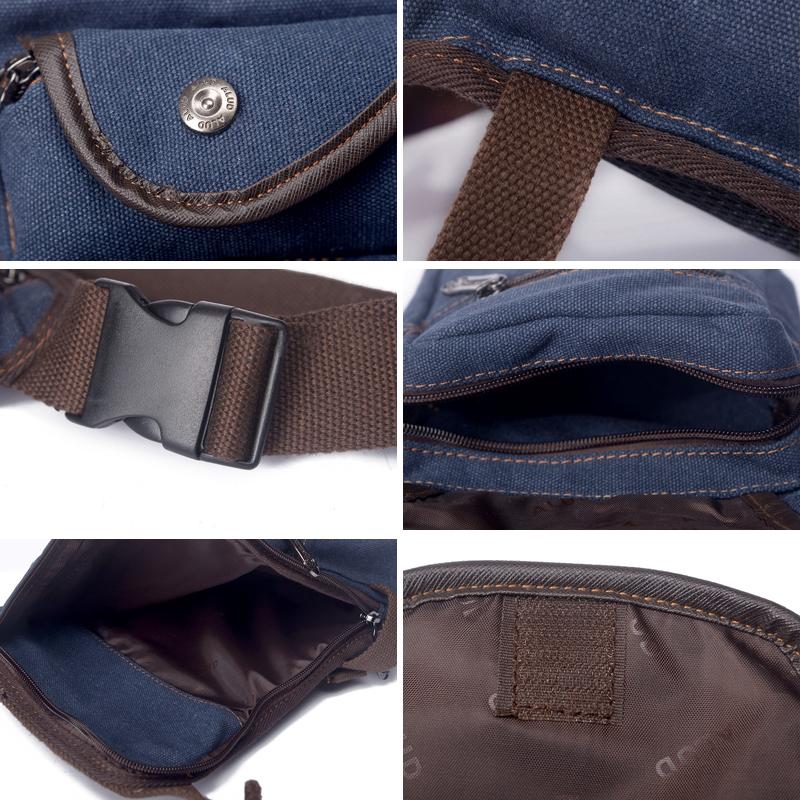 Casual Canvas Multi-Pocket Waist Bag