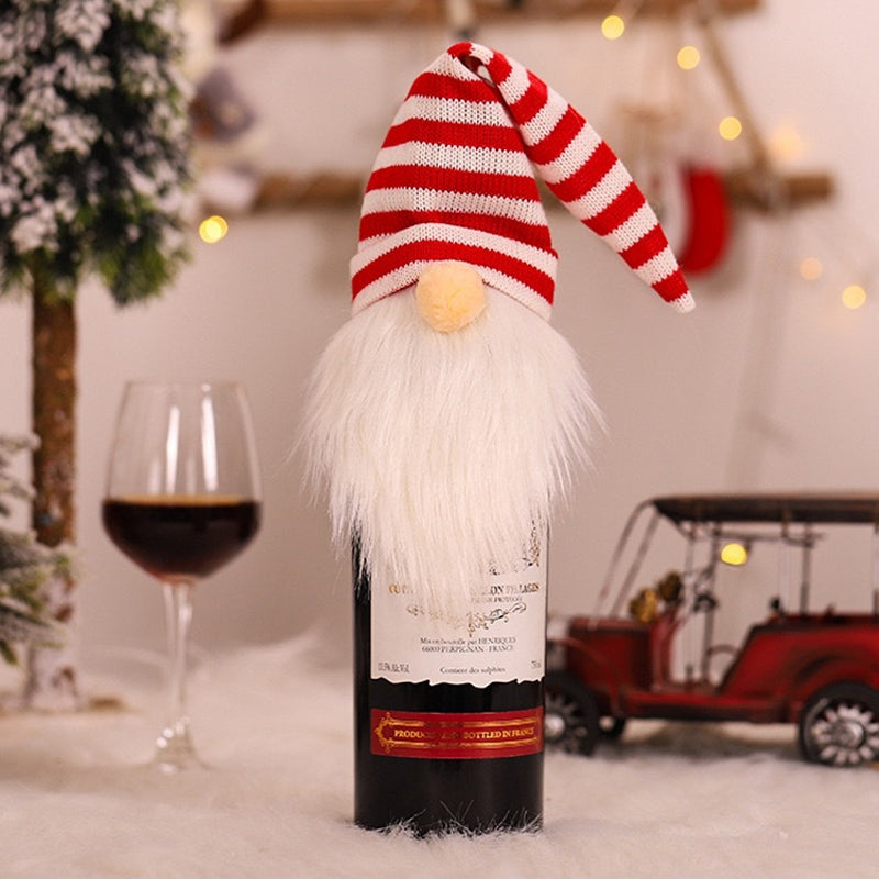 Christmas Faceless Gnome Wine Bottle Covers