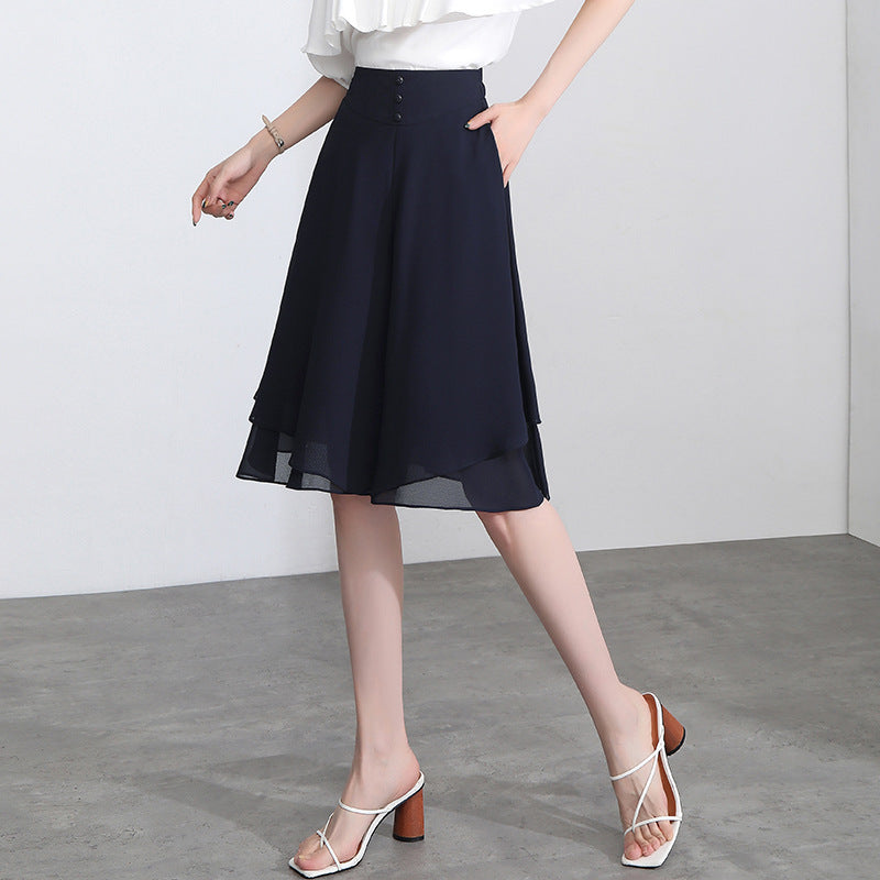 Summer Chiffon Wide-leg Culottes