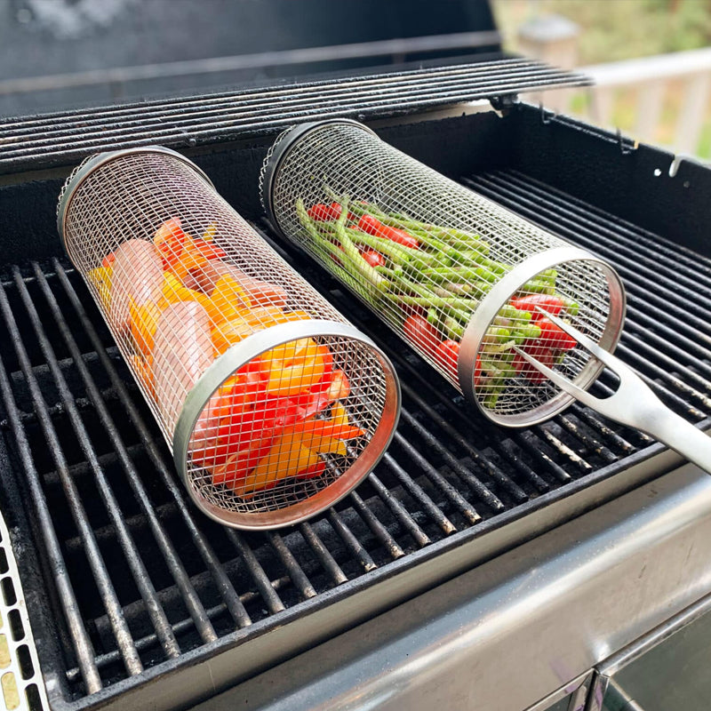 BBQ outdoor grill net / Barbecue stainless steel wire mesh cylinder