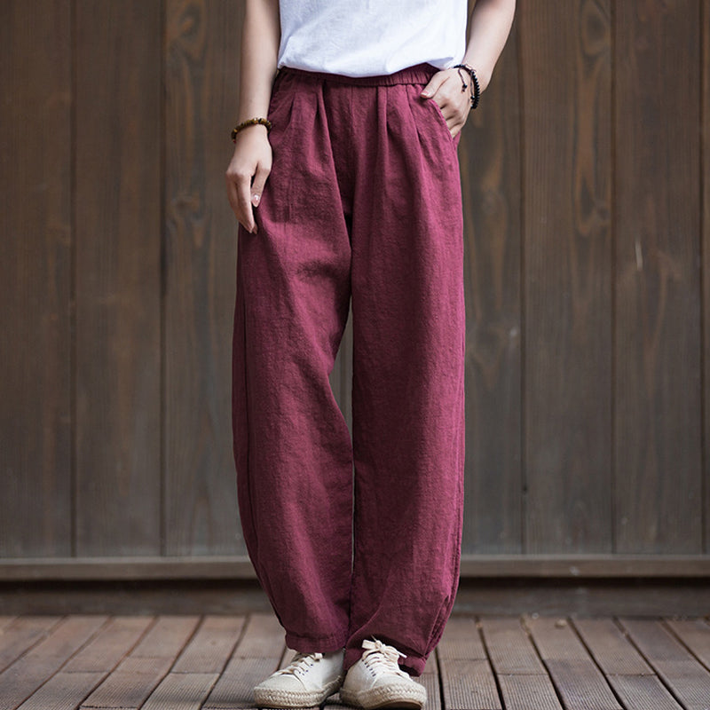 Casual Cotton Hemp Trousers