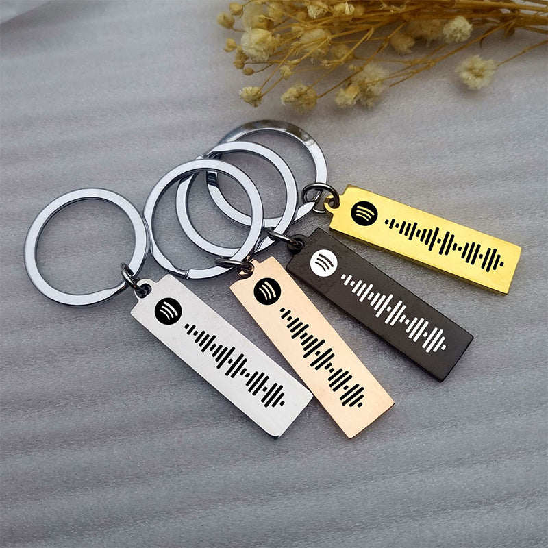 Music Code Plaque Keychain