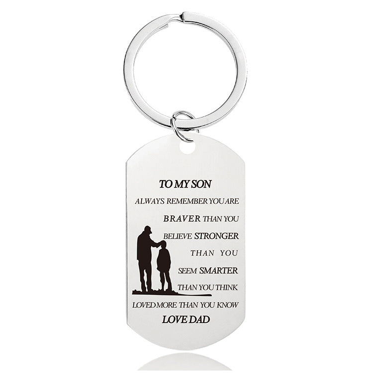 Mother's Day Lettering Metal Keychain with box