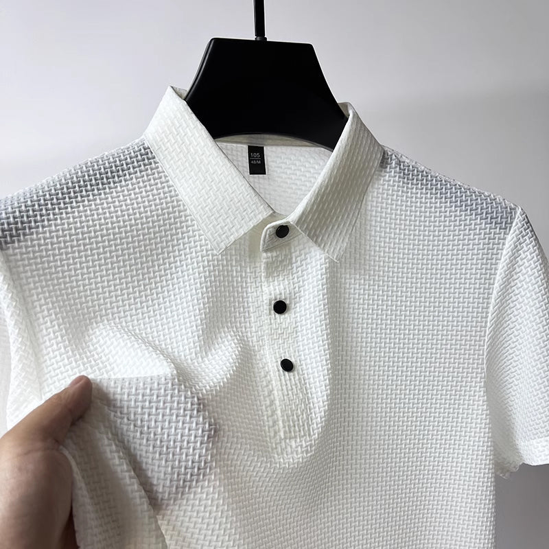 Mesh Ice Silk Short Sleeve T-shirt Polo Shirt