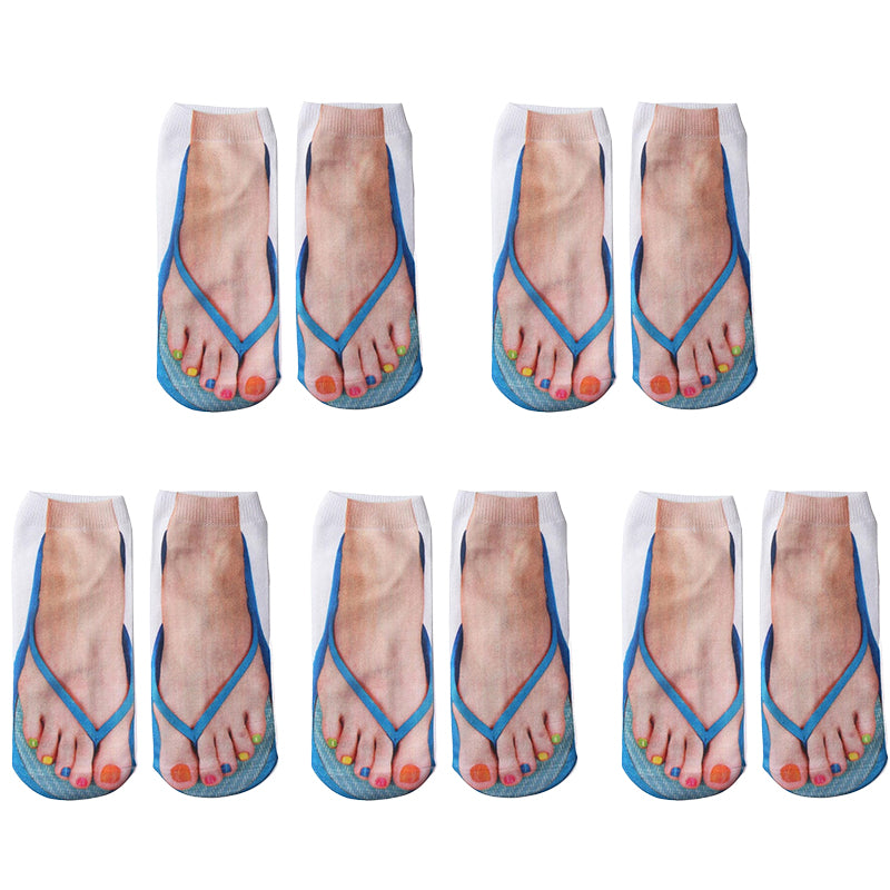 🔥Women Manicure Print Flip Flop Socks