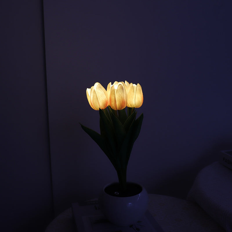 LED Tulip Night Light Flower Table Lamp