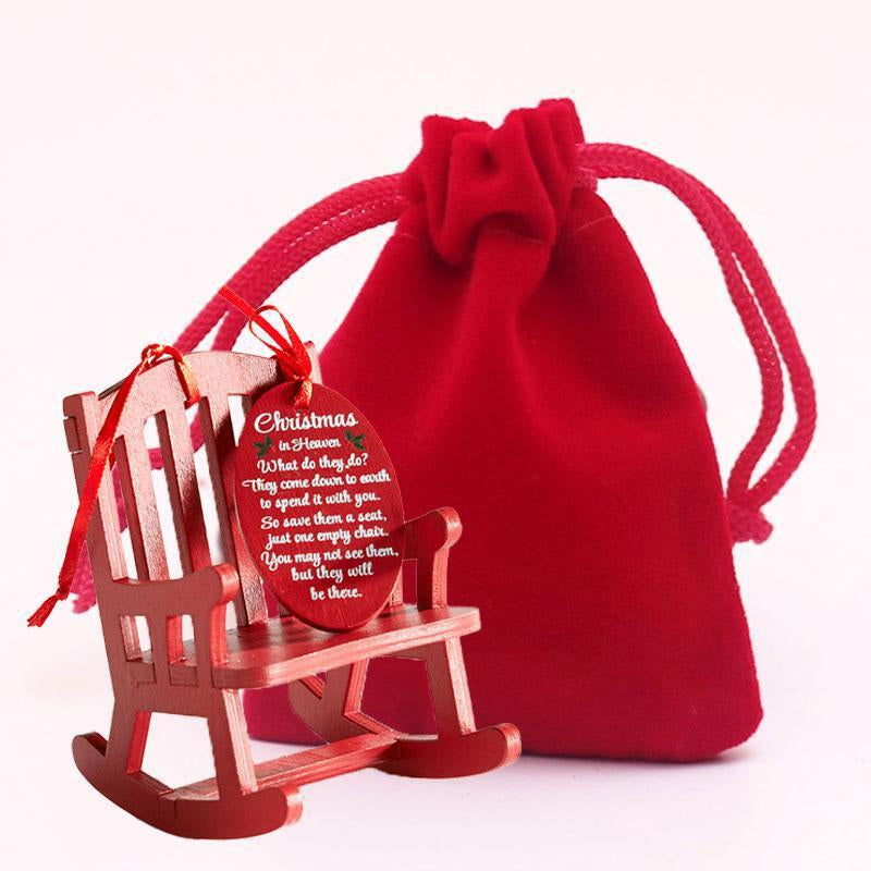 Christmas Wooden Craft Small Rocking Chair Ornament