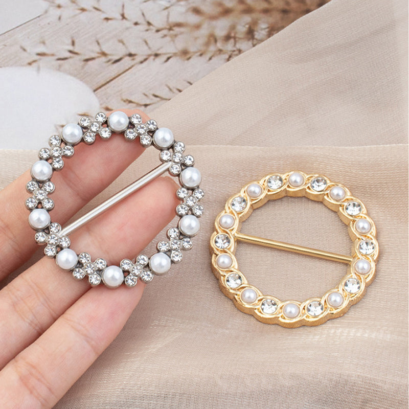 Classic All-match Pearl Rhinestone Buckles