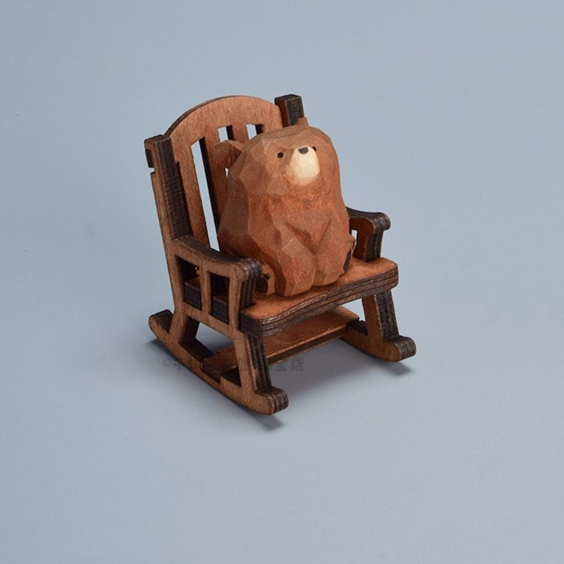 Wooden Rocking Bear Decoration